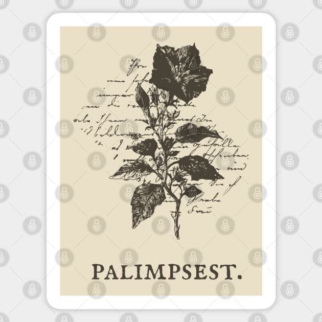 Palimpsest Layered History Botanical Illustration Sticker by TuncGK